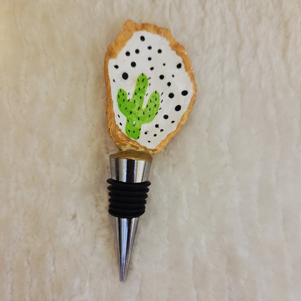 Oyster Shell Cactus Wine Bottle Stopper